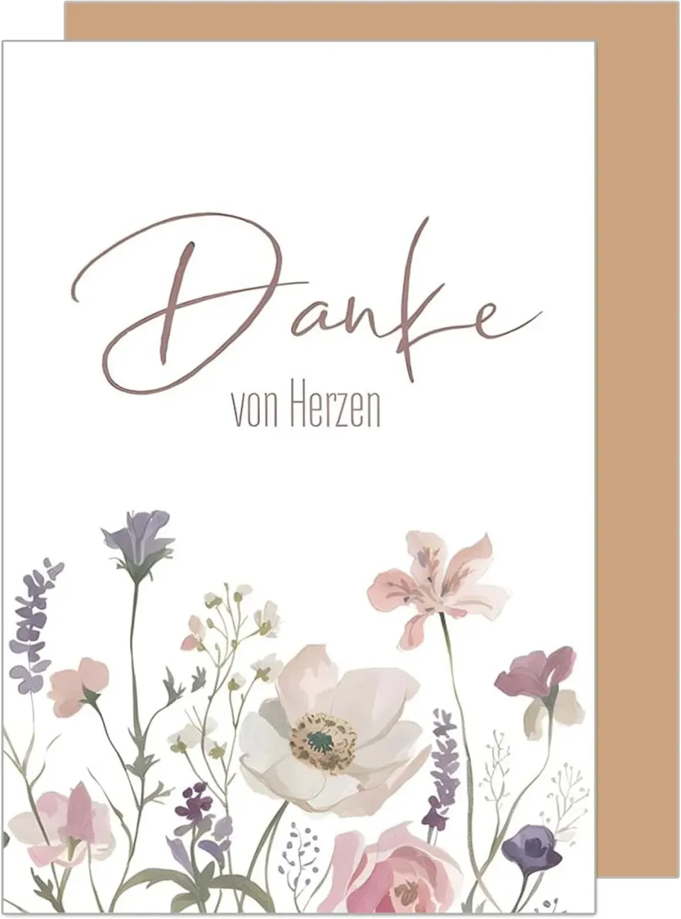 Edition Seidel Premium bedankkaart D152 SW025 met envelop bloemen