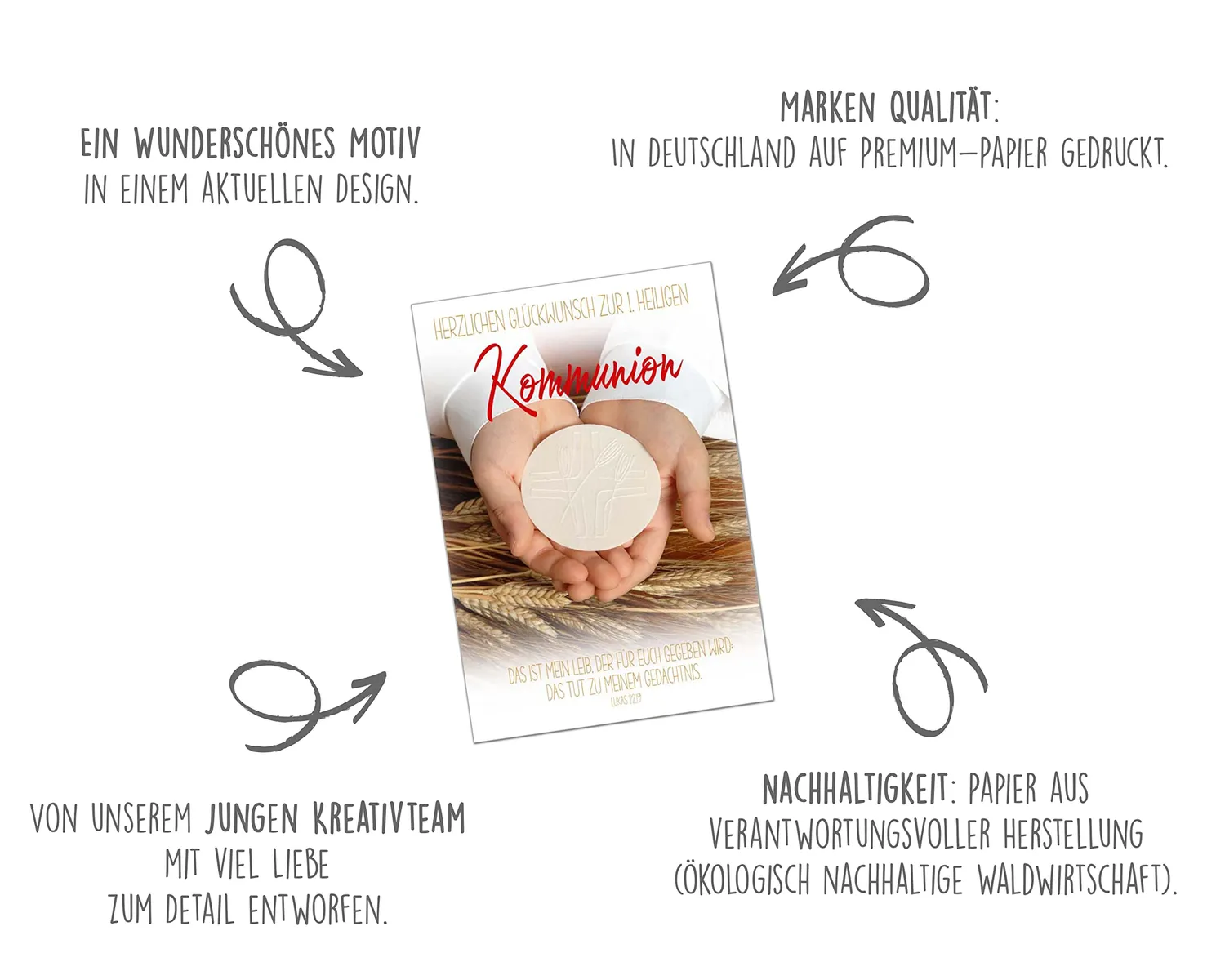 Edition Seidel KO269 SW022 communiekaart met envelop felicitatie