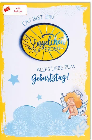 Kurt Eulzer 51-1243 wenskaart 1 stuk engel button