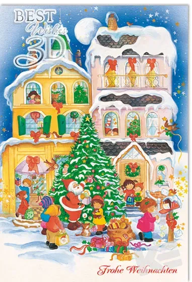 Kurt Eulzer 22-5488 3D kerstkaart kerstmarkt per stuk