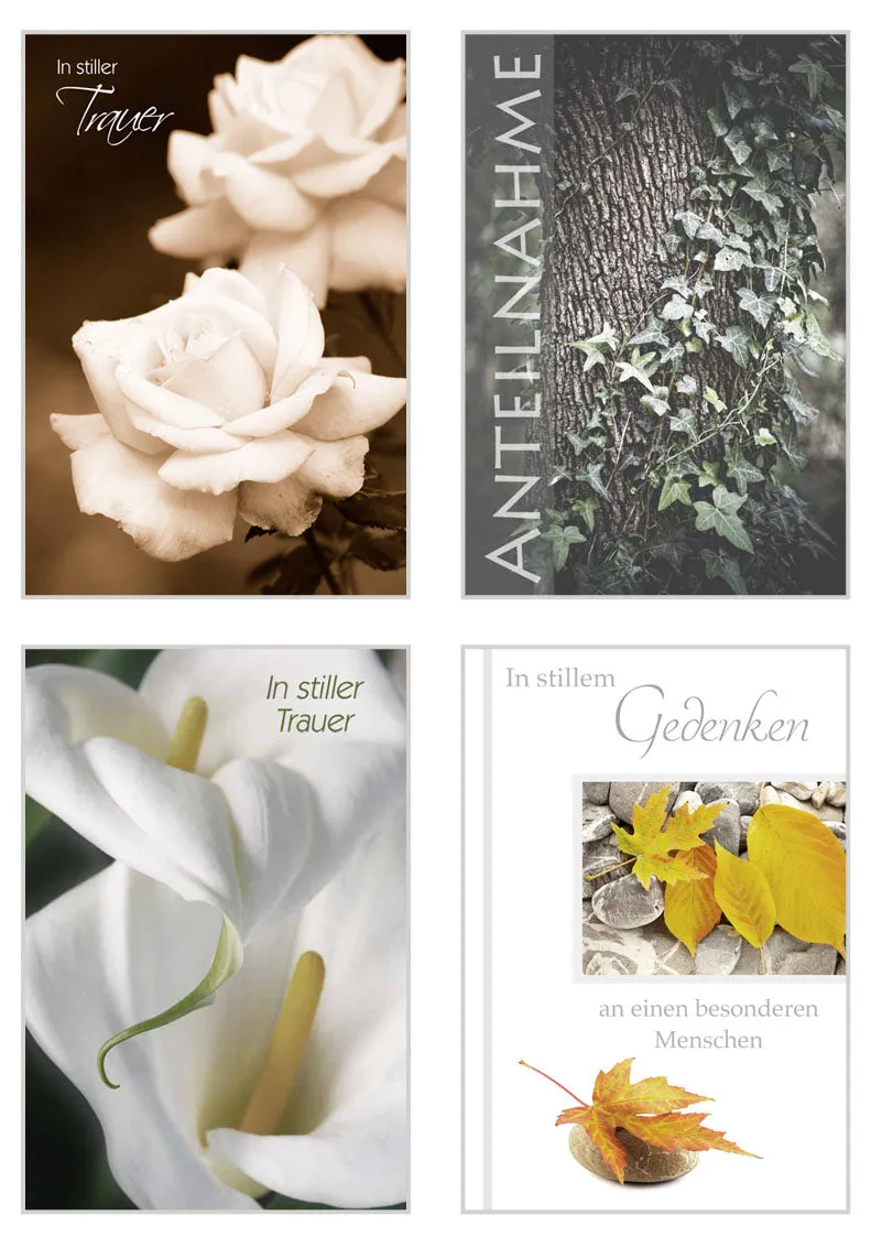 Edition Seidel condoleancekaarten 20072 set 20 met envelop met spreuk