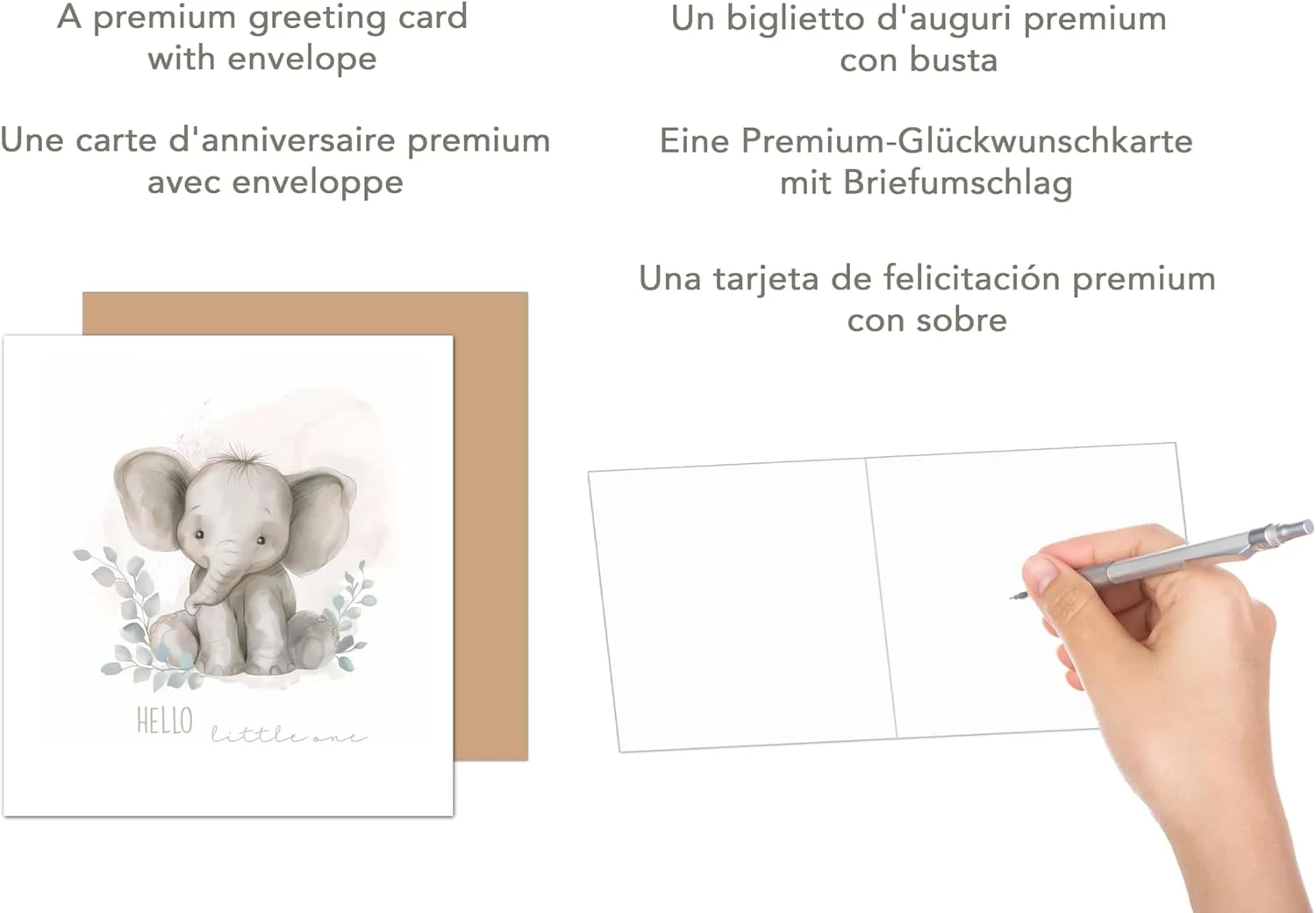 Edition Seidel Premium EQ107 SW024 geboortekaartje olifant
