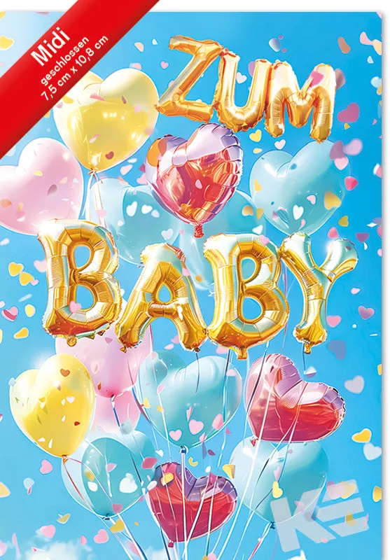 Kurt Eulzer 45-3123 babykaart midi 1 stuk ballonnen