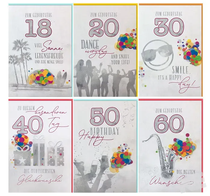 Kurt Eulzer 54-2899 wenskaarten set 36 stuks confetti