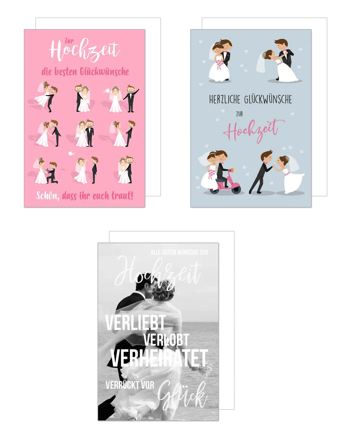 Edition Seidel trouwkaarten 20276 mr mrs set 9
