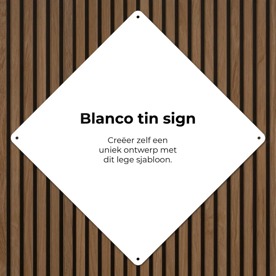 Gozi Blanco metalen bord 30x30cm ruit leeg sjabloon