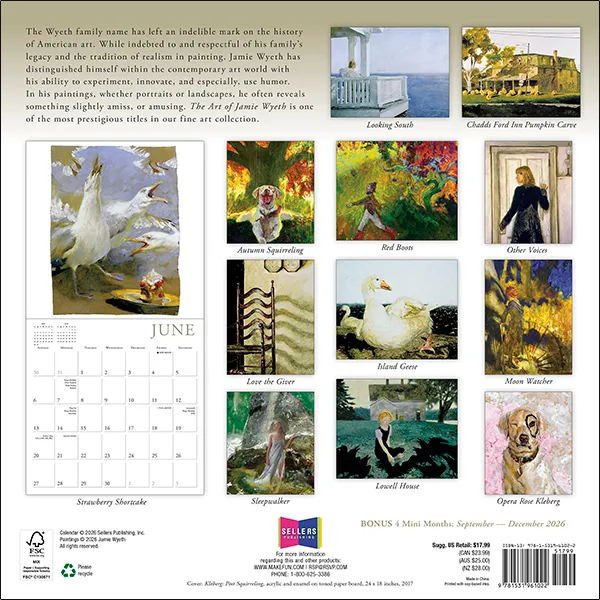 Sellers Publishing The Art of Jamie Wyeth 2027 wandkalender