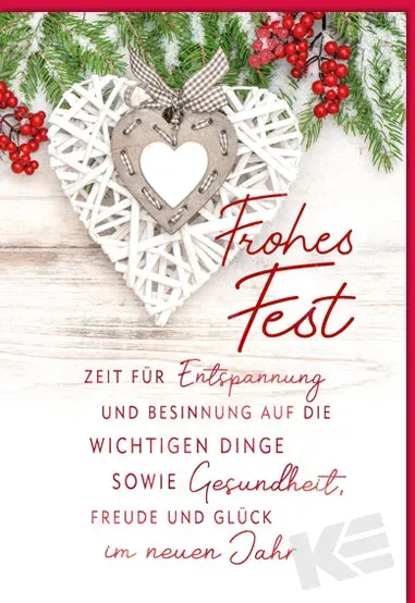 Kurt Eulzer 22-1193 kerstkaart groen hart per stuk reliëf