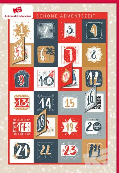 Kurt Eulzer 21-1063 adventskalender kaart 24 vakjes