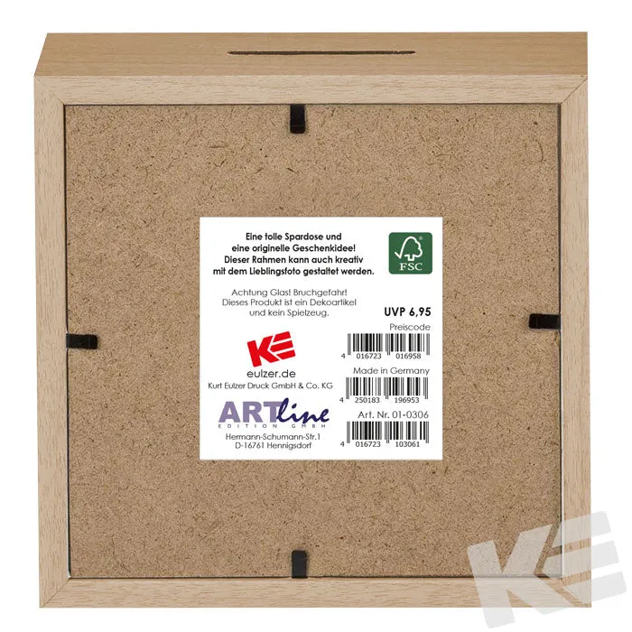 Kurt Eulzer 01-0306 spaarpot hout smiley 11x11cm