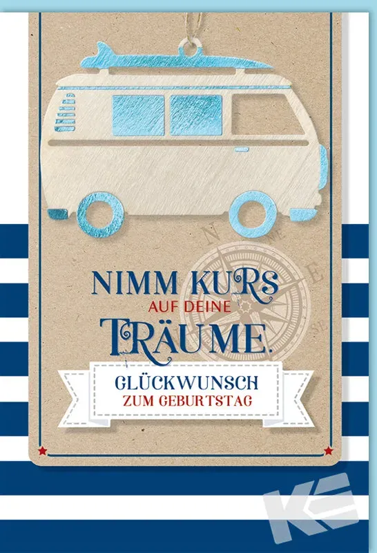 Kurt Eulzer 97-0531 wenskaart busje hout per stuk maritiem