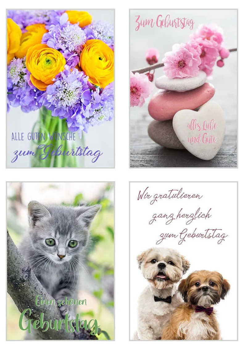 Edition Seidel 20363 verjaardagskaarten set 20 met envelop premium