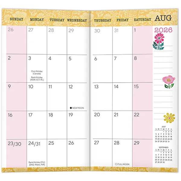 Sellers Publishing Garden Poppies 2027 zakagenda pocket bloemen