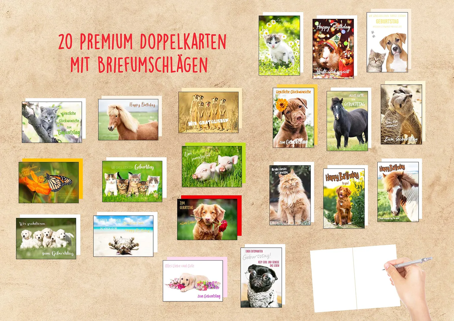 Edition Seidel SW02 verjaardagskaarten 20 stuks bloemen