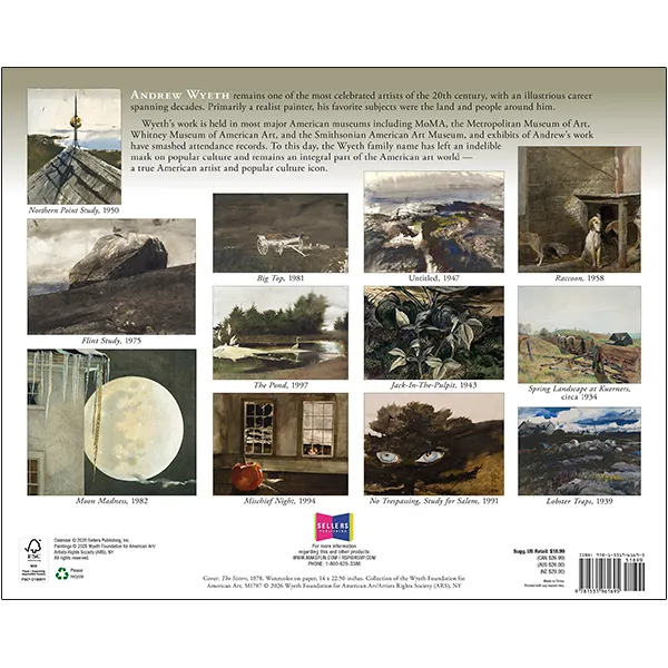 Sellers Publishing Andrew Wyeth 2027 wandkalender kunst