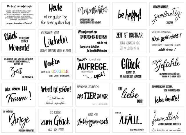 Edition Seidel 20553 postkaarten leven spreuk set 25 stuks