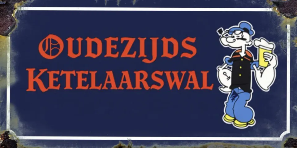 Gozi Oudezijds Ketelaarswal metalen bord 40x20cm