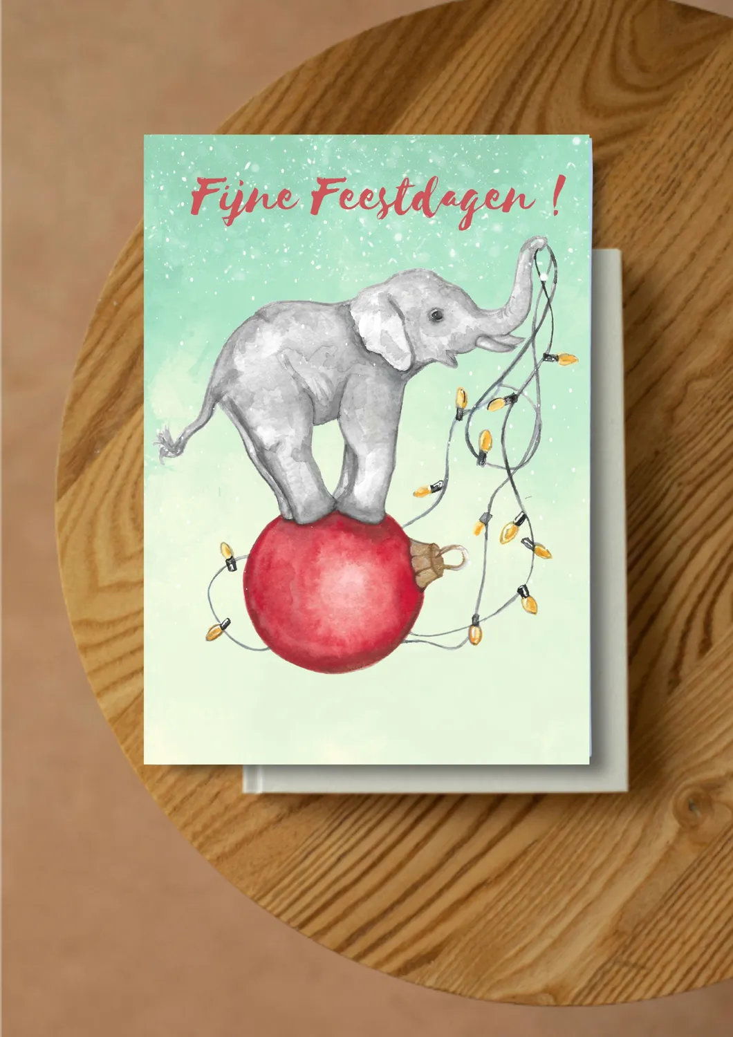 Blad & Beeld Fijne Feestdagen kerstkaart olifant A6