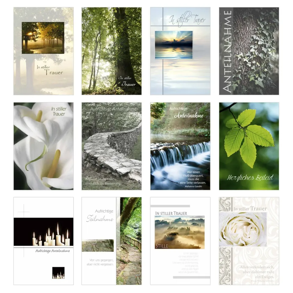 Edition Seidel rouwkaarten 20036 set 12 met envelop ingetogen