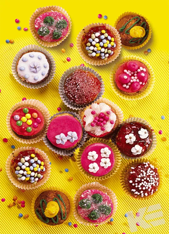 Kurt Eulzer 30-2307 3D-kaart muffins per stuk met streusel