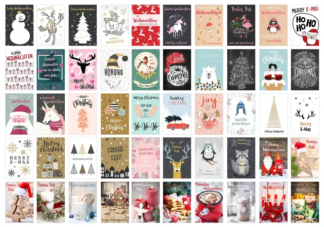 Edition Seidel kerstpostkaarten Set 1 set 50 stuks zijdemat