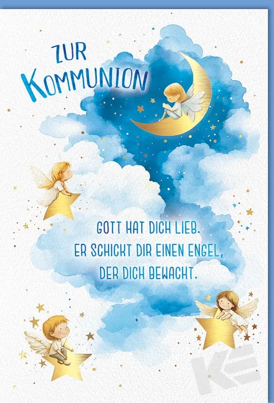 Kurt Eulzer 12-1090 communiekaart engel met folie