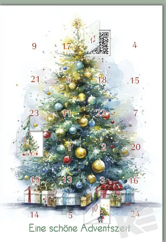 Kurt Eulzer 21-1051 adventskalender kaart kerstboom 1 stuk