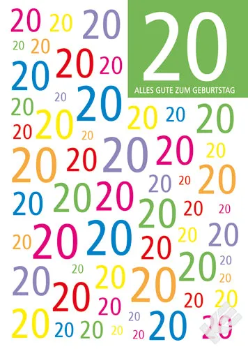 Kurt Eulzer 30-2313 3D verjaardagskaart 20 jaar