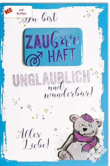 Kurt Eulzer World of Button 41-1220 wenskaart beer Alles Liebe