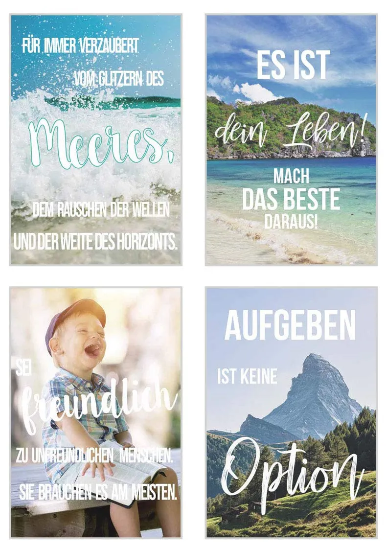 Edition Seidel Leben & Momente postkaarten set 25 met spreuken