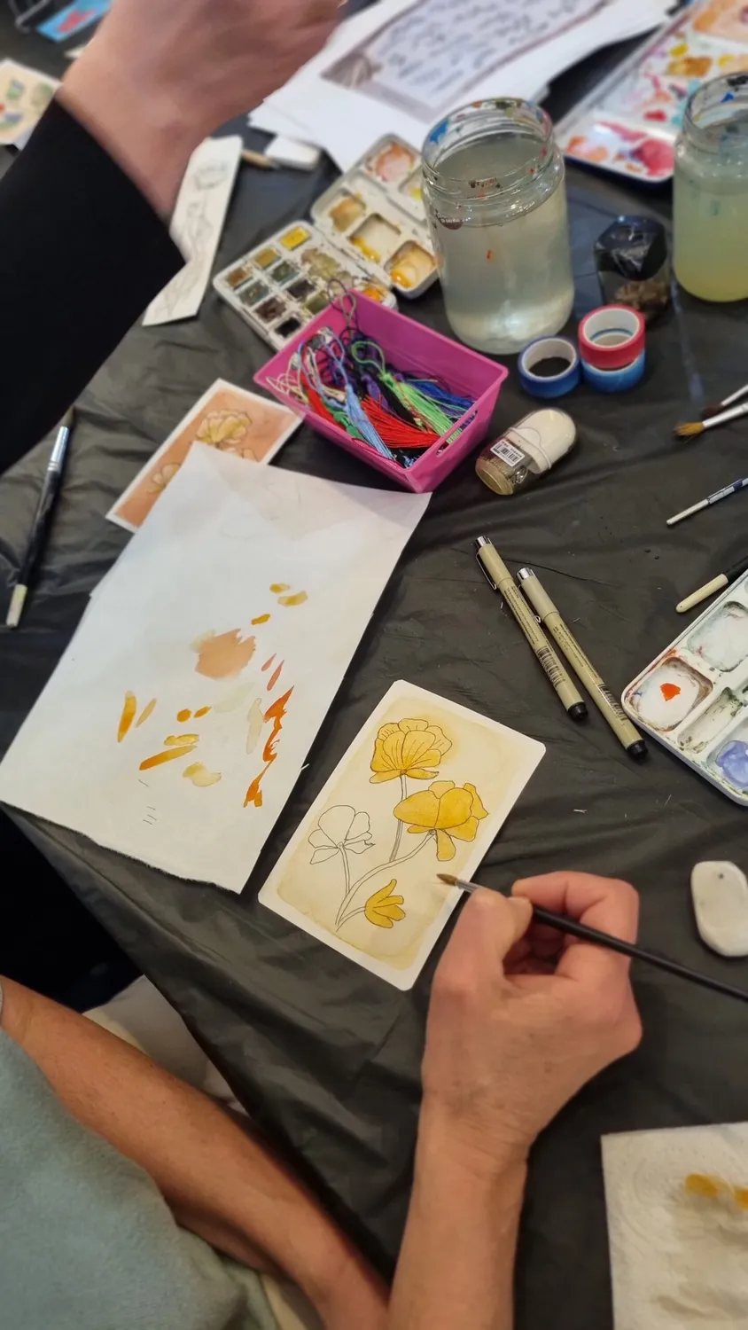 Blad & Beeld Aquarelkaarten & Boekenleggers workshop