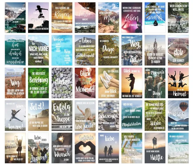 Edition Seidel Leben Momente postkaarten 40 stuks spreuken
