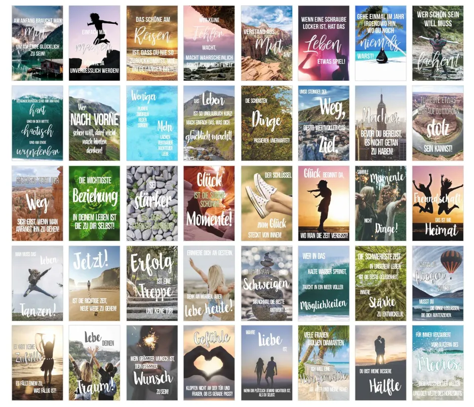 Edition Seidel Leben Momente postkaarten 40 stuks spreuken