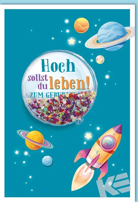Kurt Eulzer 51-0169 verjaardagskaart balloon party stickers