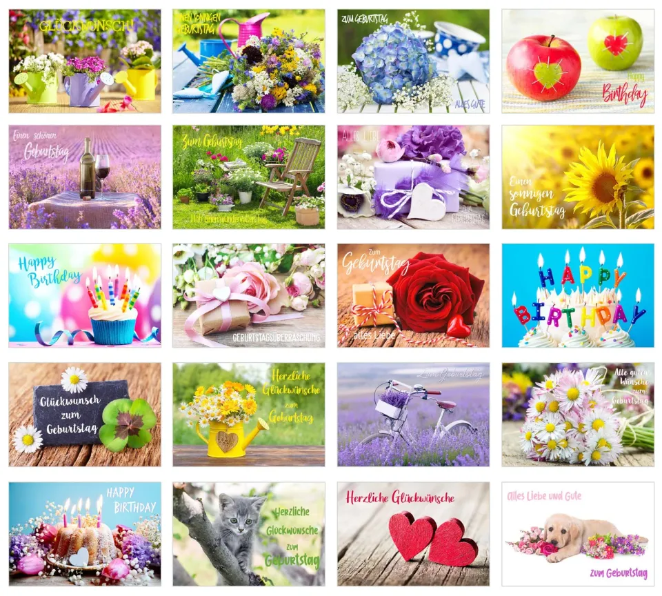 Edition Seidel Premium verjaardagskaarten 20814 set 20 mix