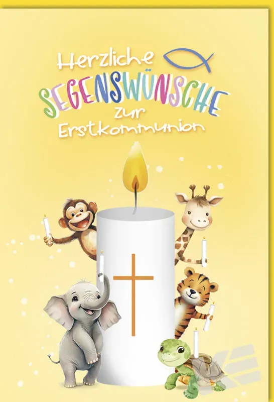Kurt Eulzer 12-1060 communiekaart dieren kaars bont
