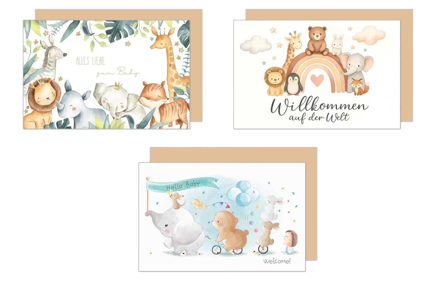 Edition Seidel SW026 geboortekaarten 6 stuks baby
