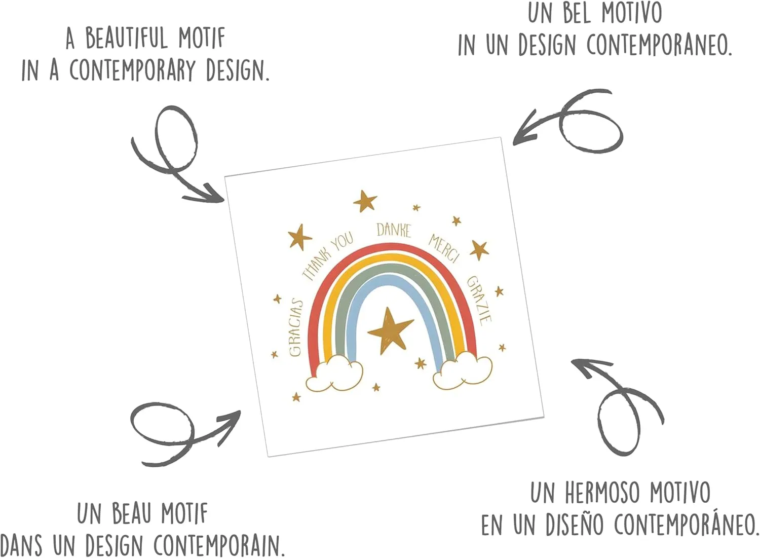 Edition Seidel Premium DQ104 bedankkaart regenboog vierkant