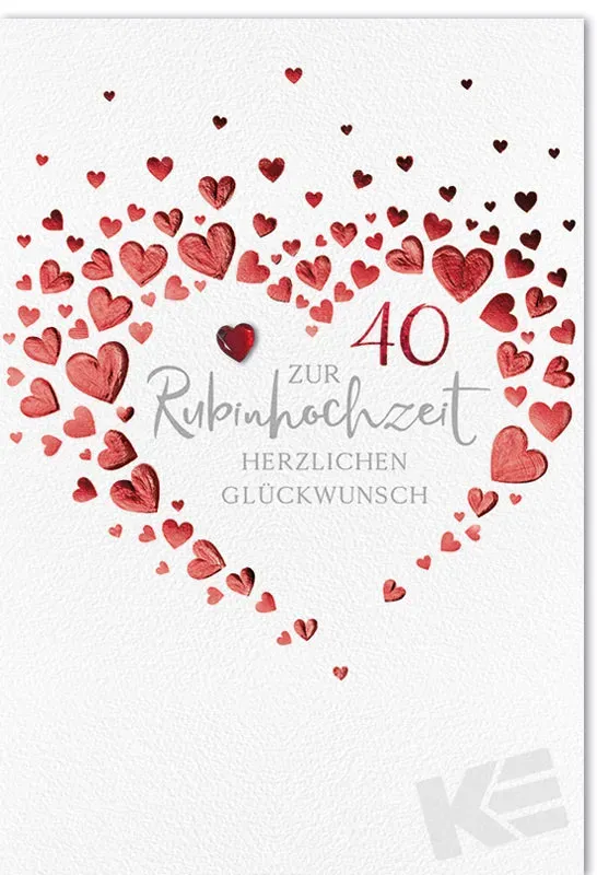Kurt Eulzer 93-1157 kaart 40 jaar robijnen huwelijk