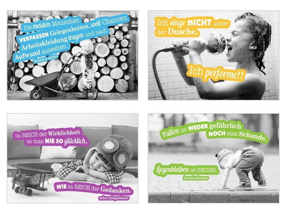 Edition Seidel spreuken postkaarten 23005 set 25 stuks kinderen