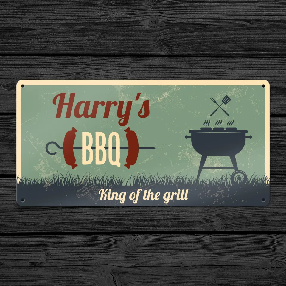 Gozi BBQ Worst metalen bord 40x20cm BBQ