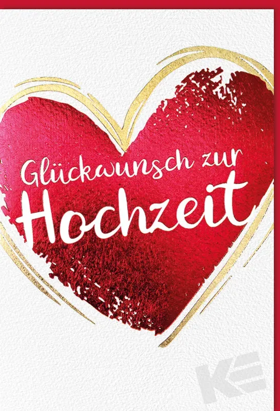 Kurt Eulzer 91-1042 trouwkaart hart met foliedruk