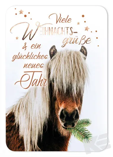 Kurt Eulzer 20-0006 kerstkaart paard dennentak préging