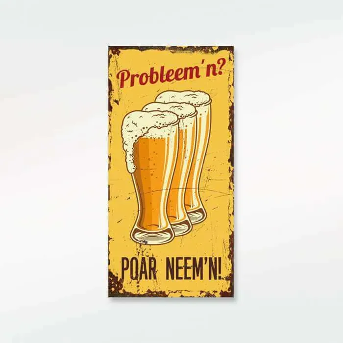 Gozi Probleem metalen bord 20x40cm grappig