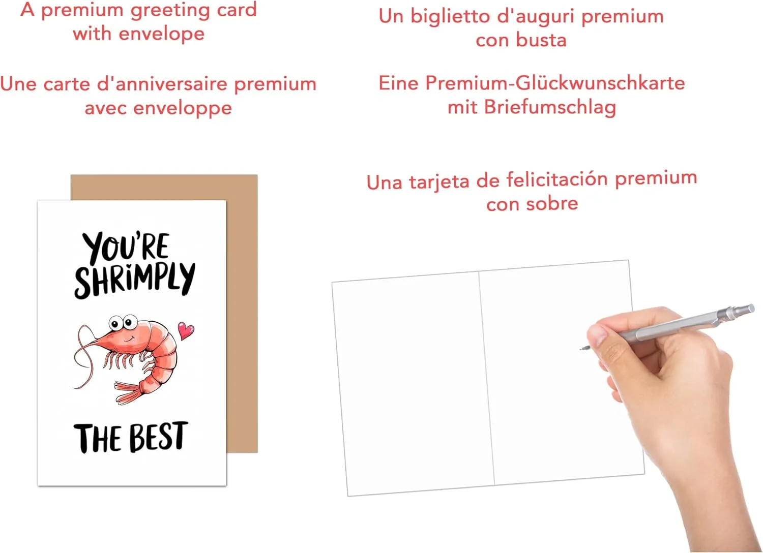 Edition Seidel G3771 SW025 verjaardagskaart shrimps met envelop