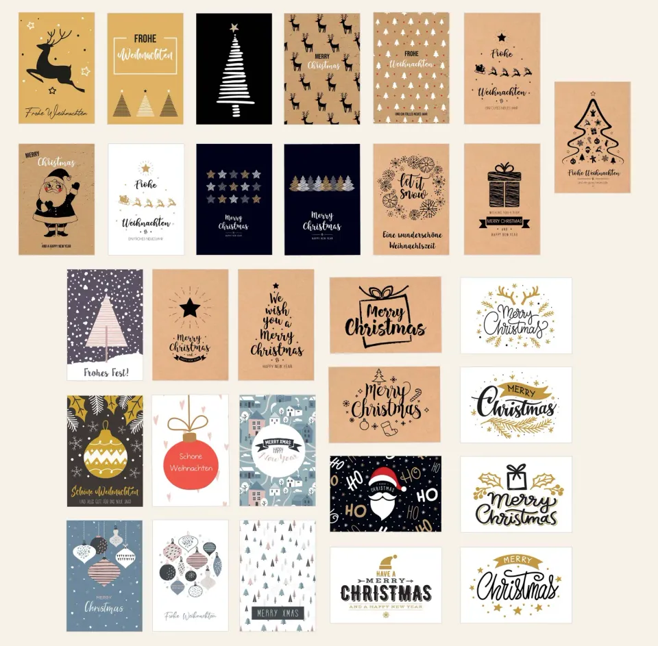 Edition Seidel 20670 kerstkaarten set 30 kerstmotieven