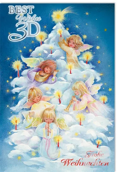 Kurt Eulzer 22-5490 3D kerstkaart kinderen met engel