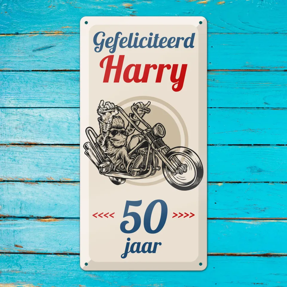 Gozi Harry's Motor metalen bord 20x40cm stoer