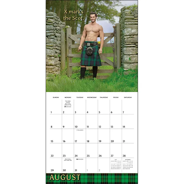 Sellers Publishing Kilty Pleasures 2027 wandkalender mannen