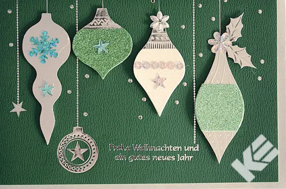 Kurt Eulzer 22-1606 Colourful Christmas kerstkaart groen accessoires